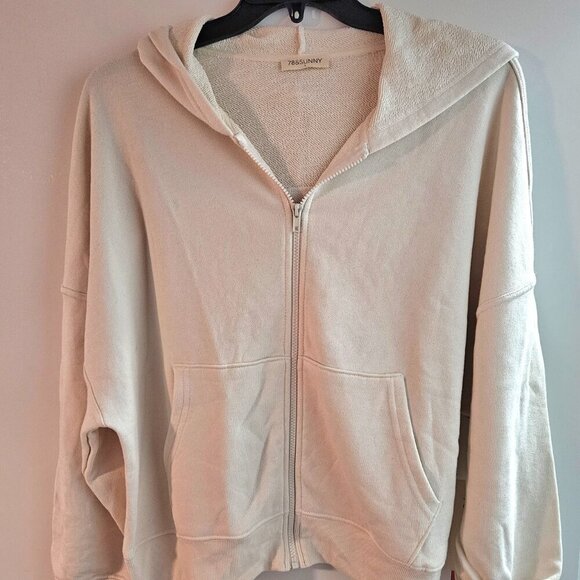 78 & Sunny Jackets & Blazers - Brand New 78 & Sunny Women's Reef Tide Zip Hoodie In Cream Size Large